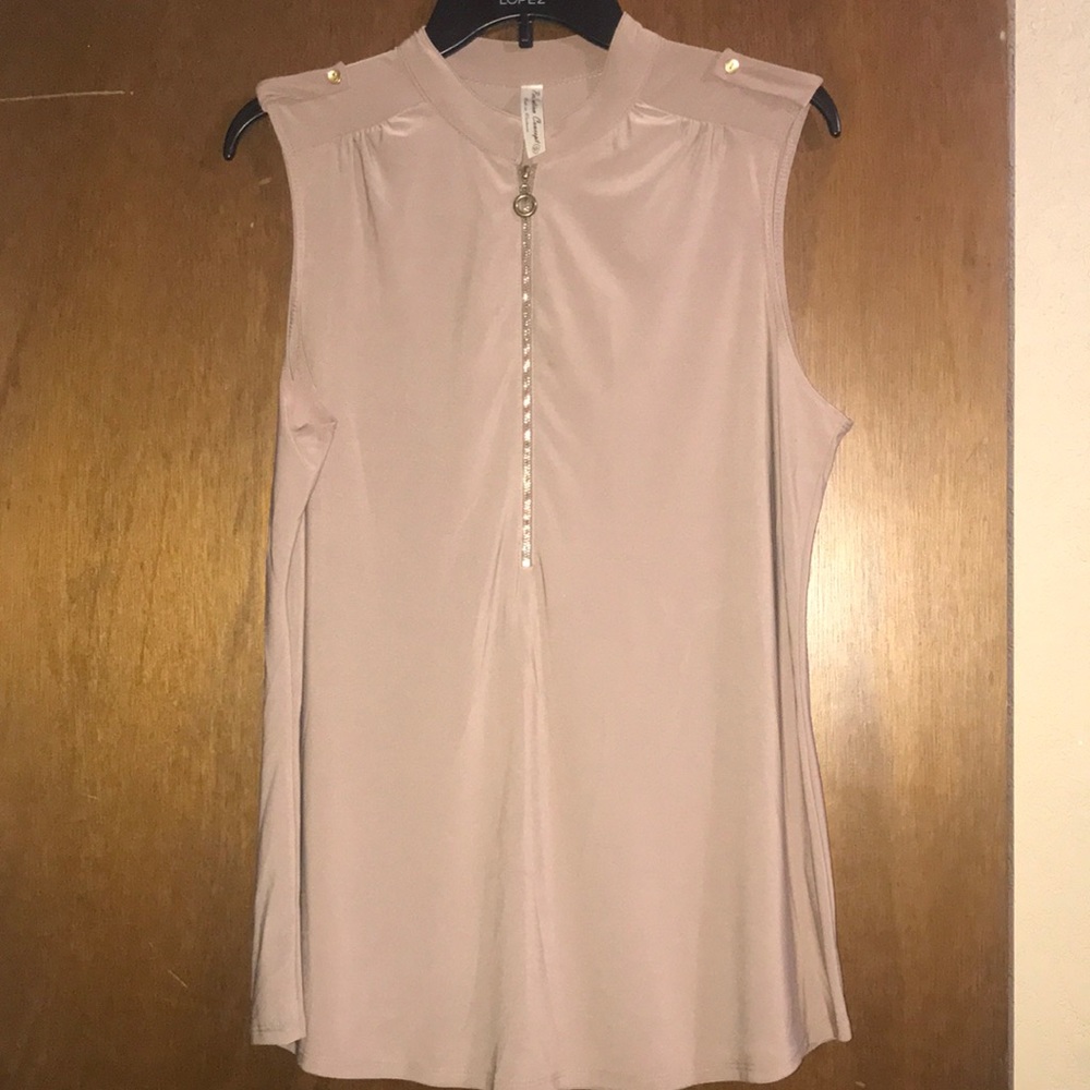 Tan zip front tank
